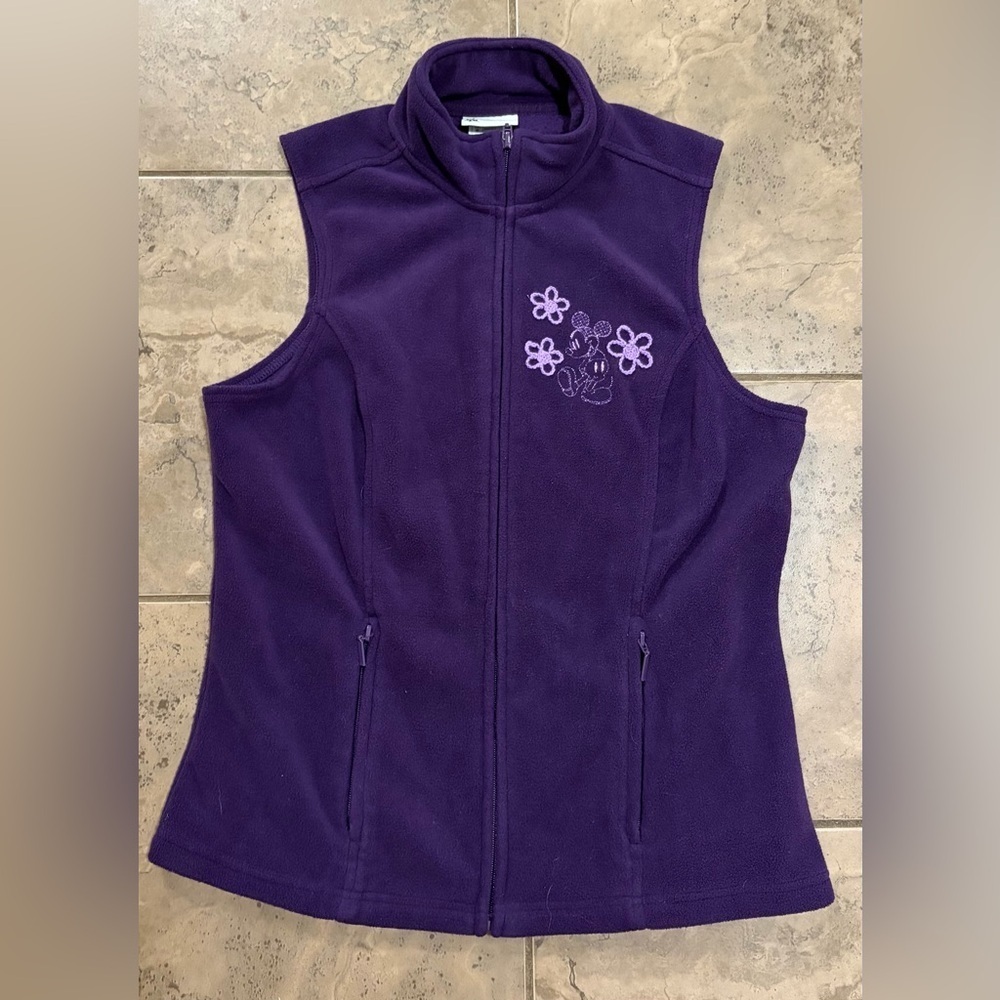 Disney Parks Disneyland Purple Mickey Fleece Vest – Women’s M – Authentic